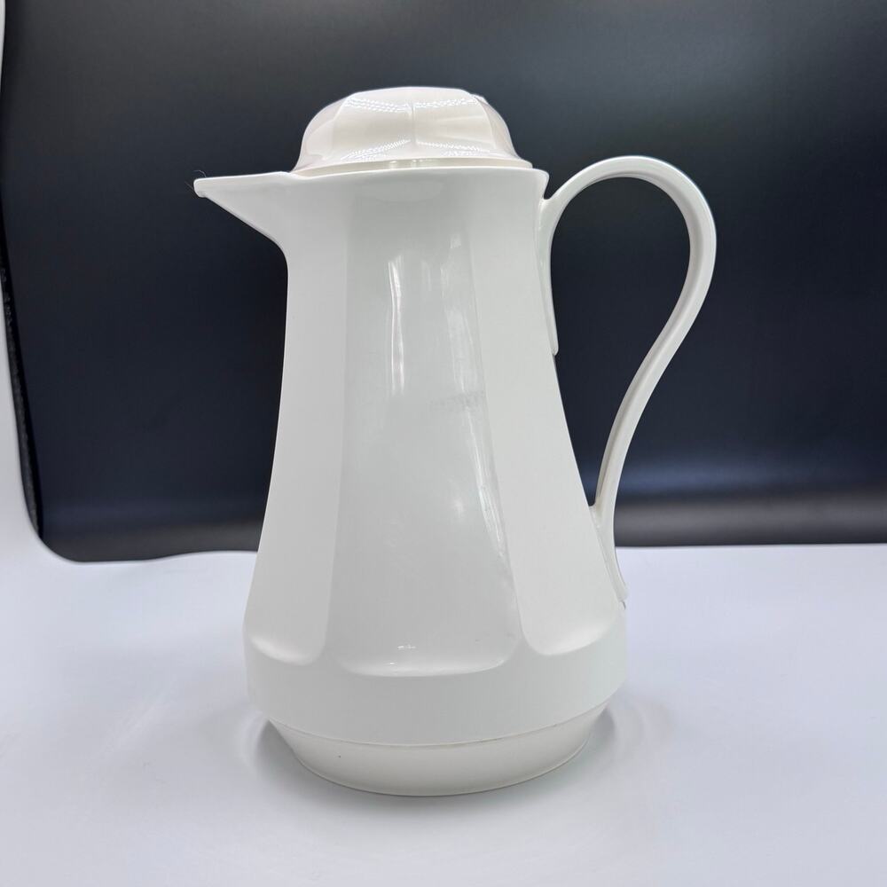 Vintage Thermos Coffee Butler Carafe Model 430 White Copper Lined W. Germany MCM